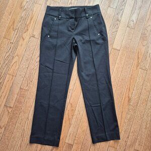 Melanie Lyne Pintuck Straight-Leg Pants Lauren Petite Black 4